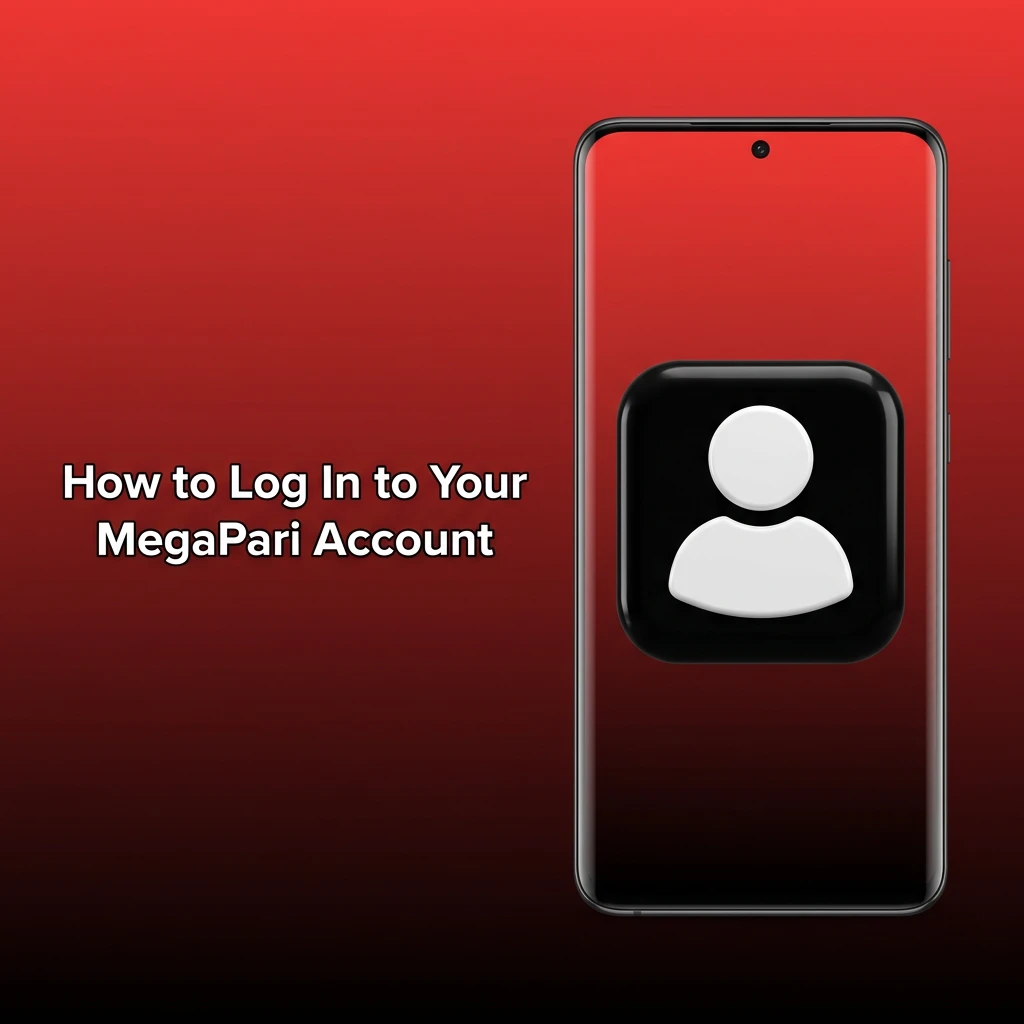MegaPari account login page showing sign-in form with email, phone, and password fields on desktop and mobile