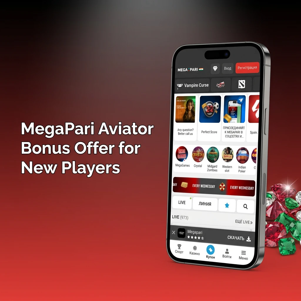 MegaPari welcome bonus offer for new players up to INR 40,000 for Aviator crash game in India