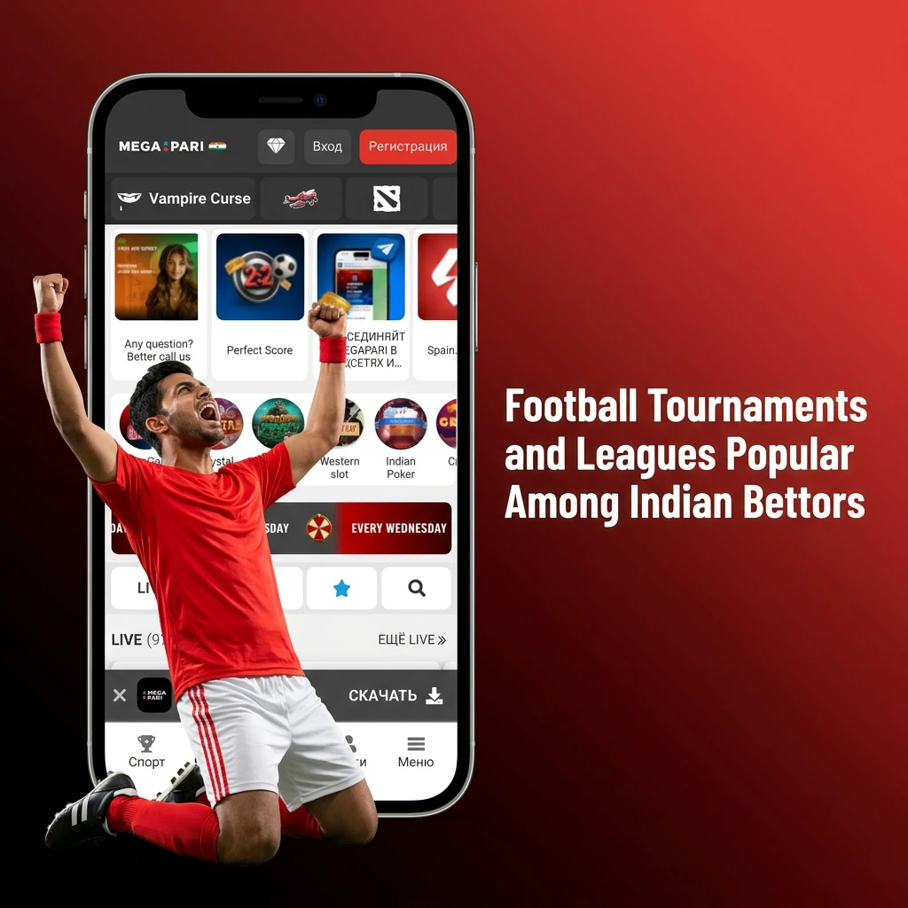 Football tournaments and leagues for Indian bettors including FIFA World Cup, UCL, EPL, La Liga, and ISL on MegaPari