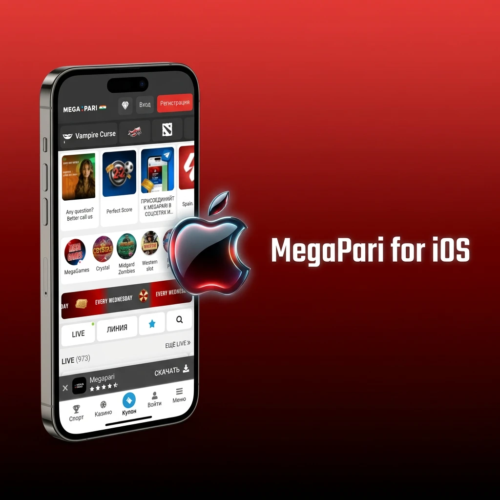 MegaPari iOS app installation steps on iPhone and iPad running iOS 12.0 or later via App Store in India
