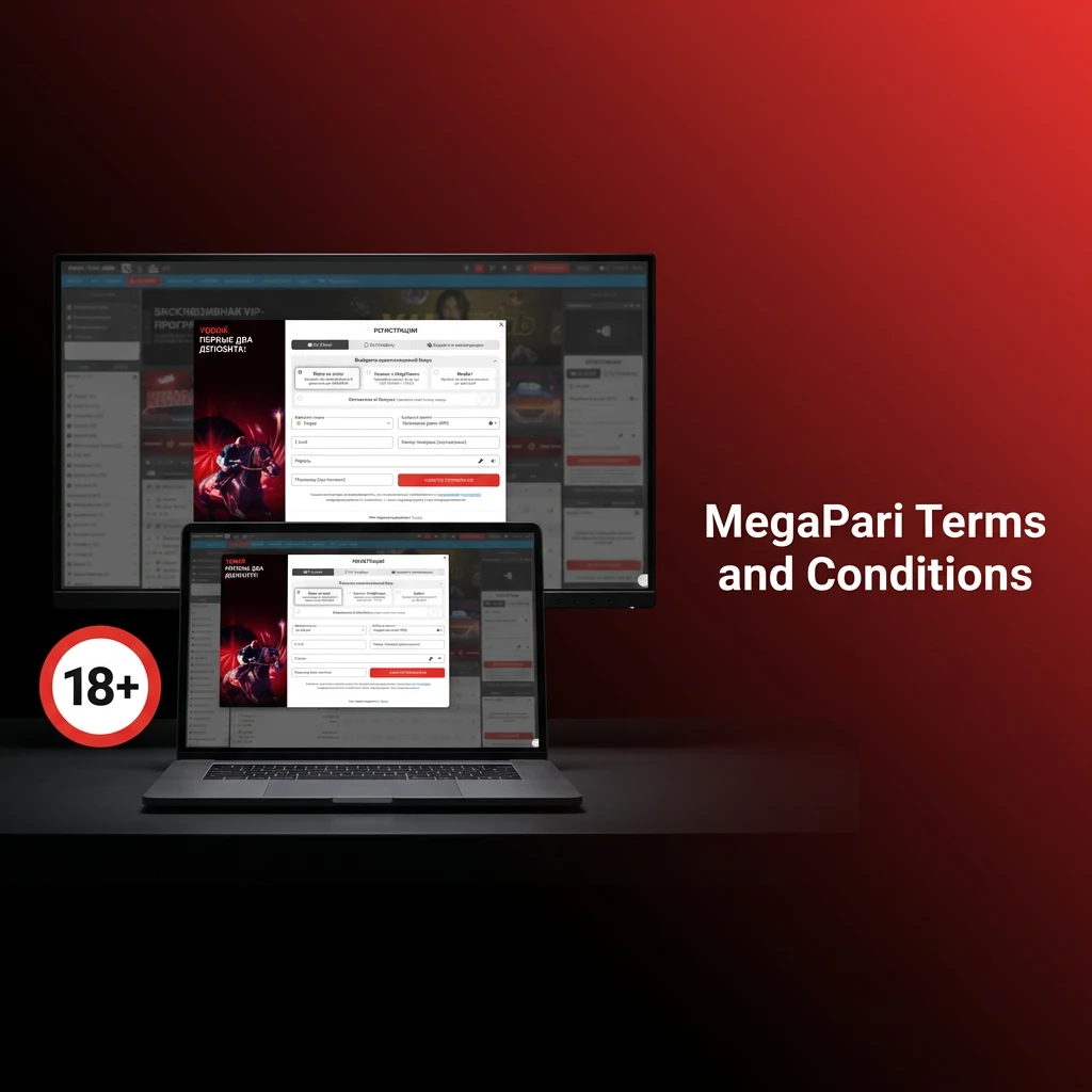 MegaPari terms and conditions covering age requirement, account rules, bonuses, verification, and restricted jurisdictions