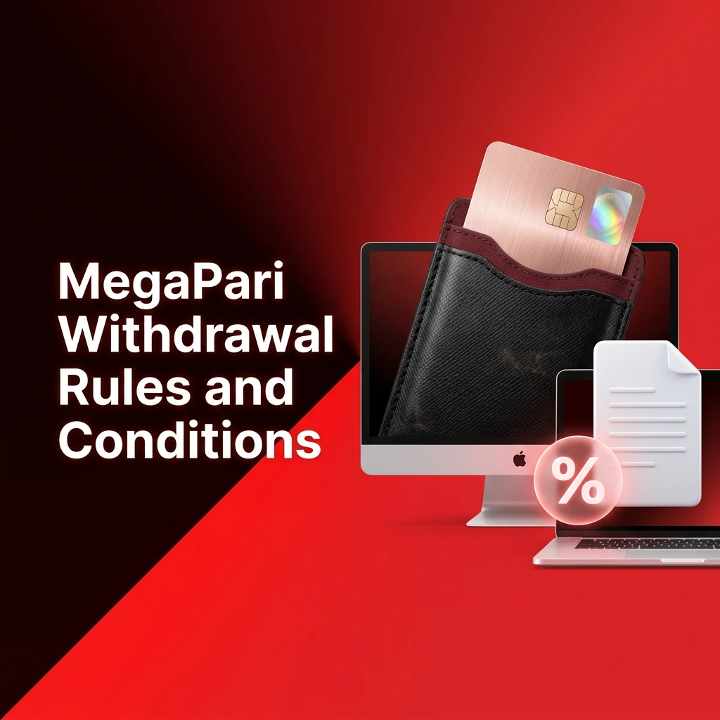 MegaPari withdrawal rules in India covering verification, wagering requirements, payment methods, and minimum limits