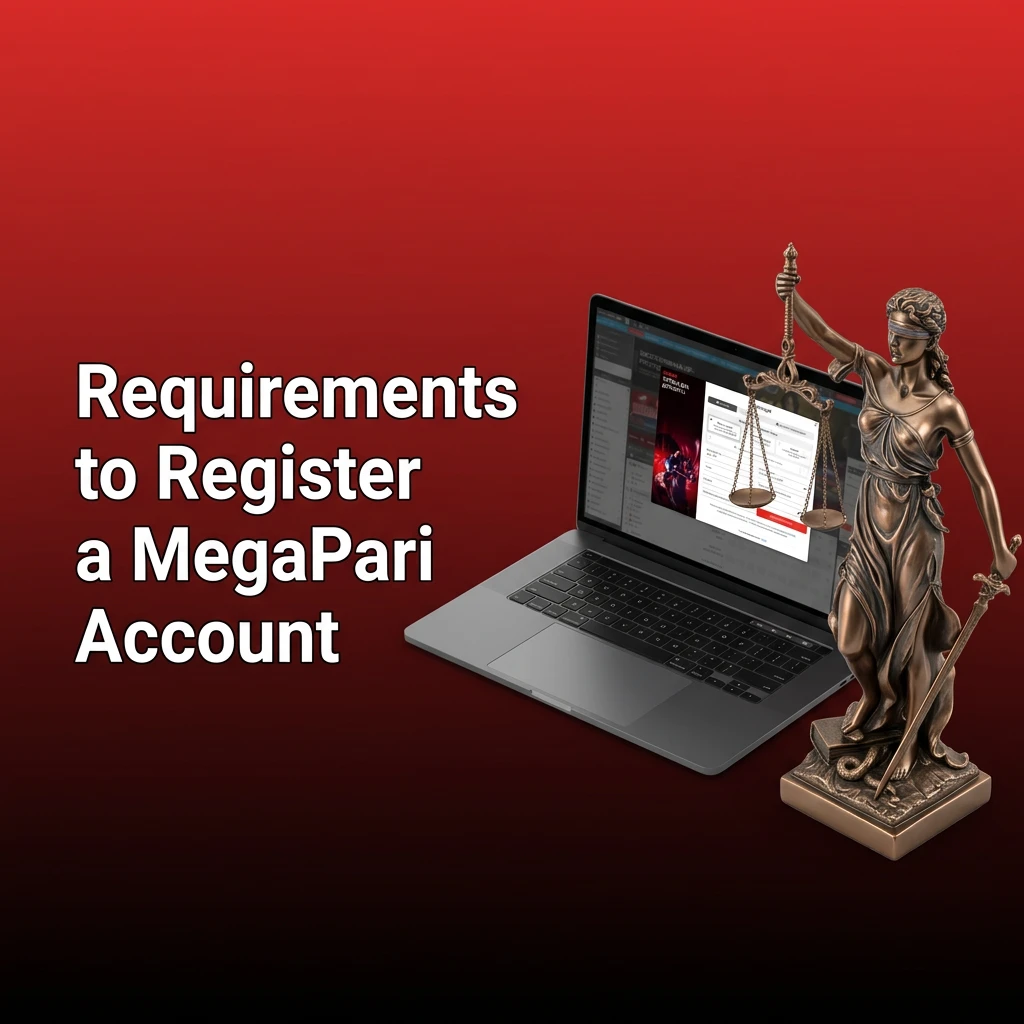 MegaPari account registration requirements including minimum age, one account per person, accurate information, and eligible jurisdiction