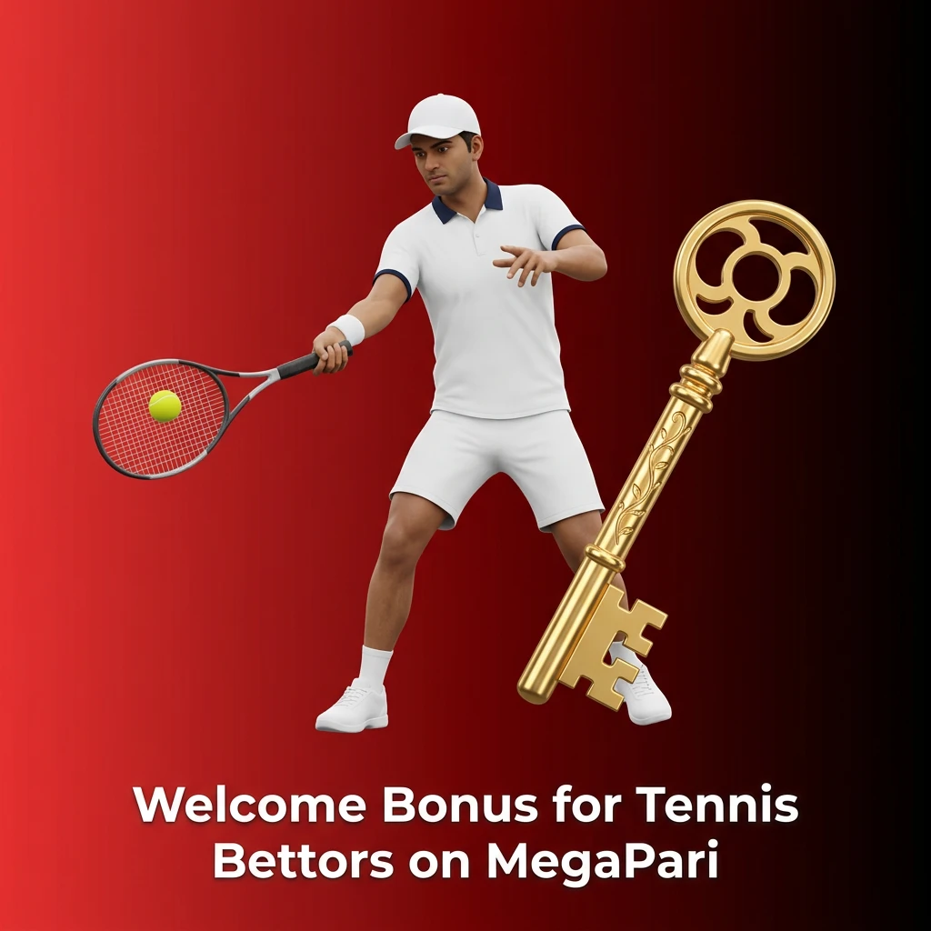 MegaPari sports welcome bonus for tennis bettors on first deposit with extra funds for markets