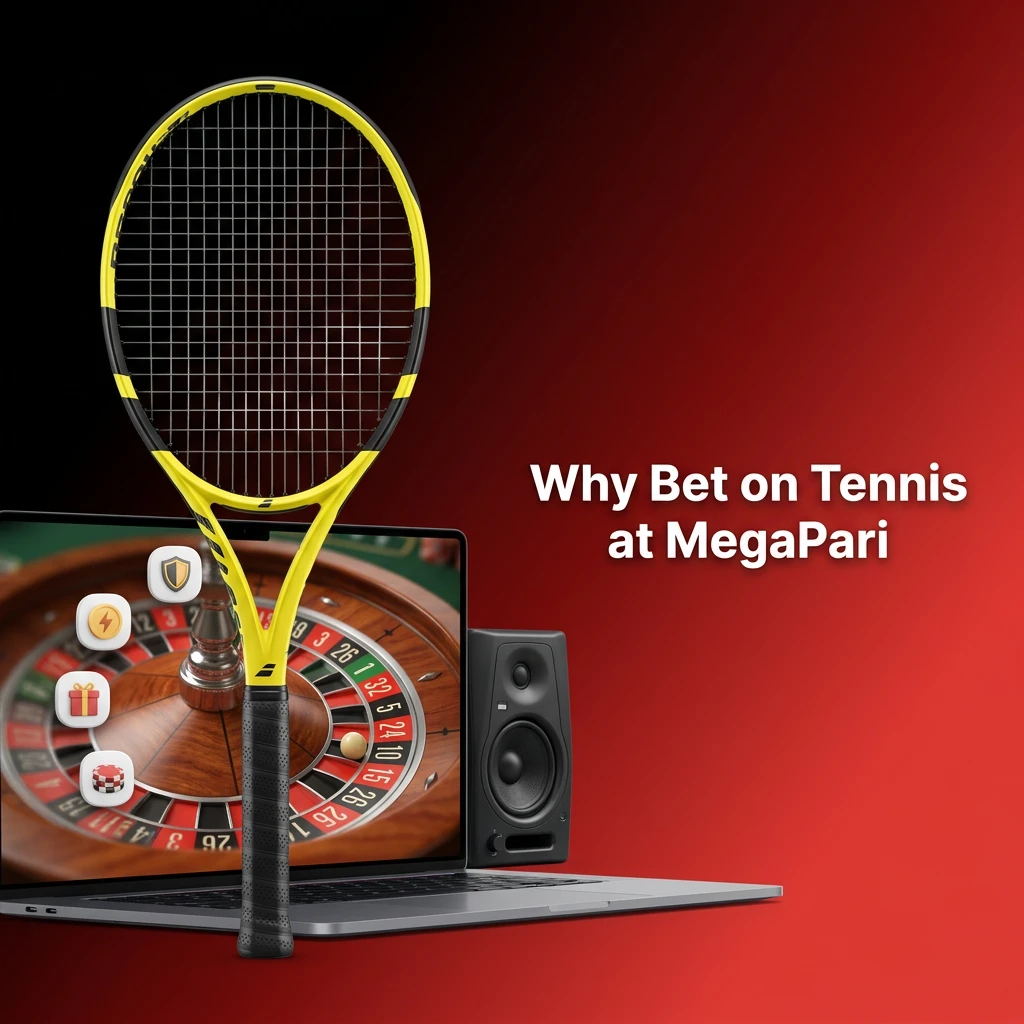 MegaPari tennis betting advantages including live odds, INR support, in-play markets, and Grand Slam coverage for Indian bettors